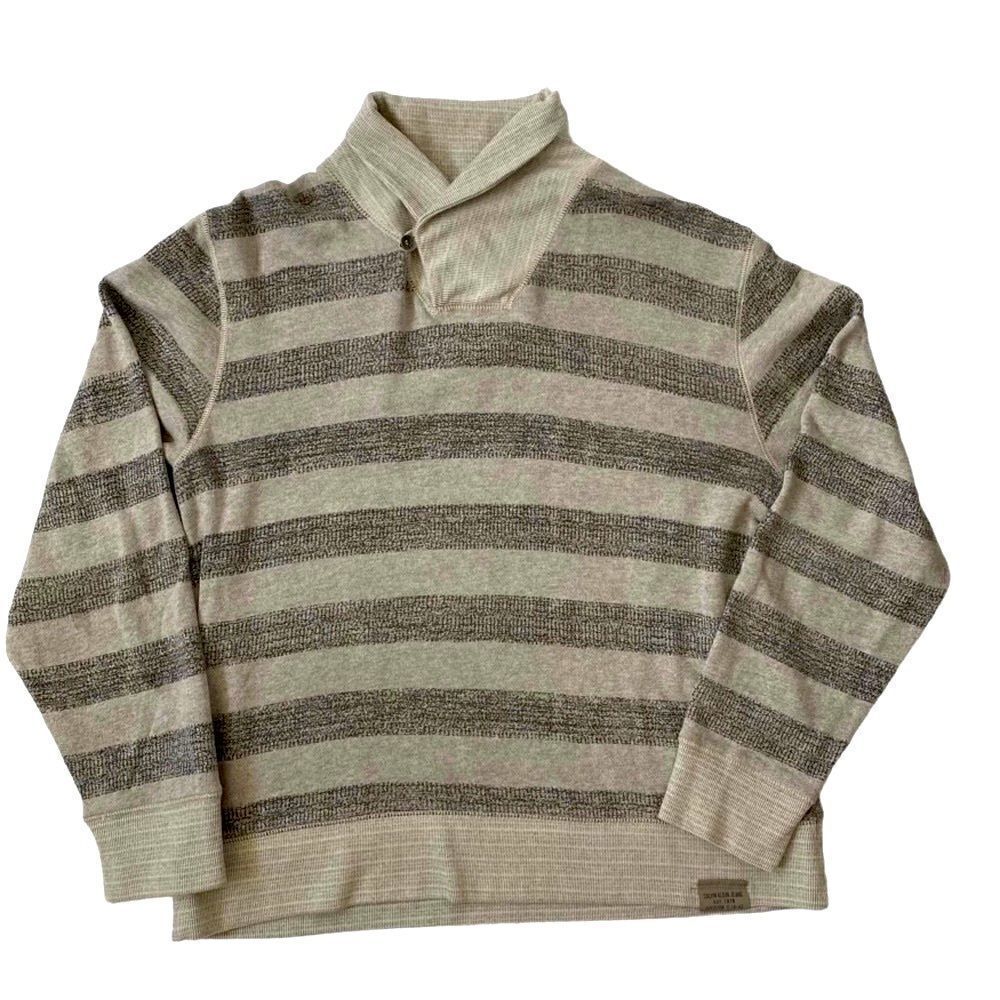 Calvin Klein Mens Pullover Sweater Striped Cotton SZ XL